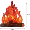 Cardboard décoratif 3D Campe Campe centrale artificiel Fire Fawe Flame Paper Party Decorative Flame Torch (or Orange) 14 "TELLE