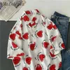 Blouses pour femmes Summer Géométrique Imprimé Shirt à manches courtes Fashion Femmes Niche de grande taille Shirts Retro Tops Men T-shirts Mâle