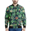 Giacche da uomo Blossom Foglie tropicali Modella stampare Giacca bomber Felpa per maniche lunghe 3D