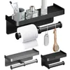 Toiletpapierhouders Aluminium Aluminium Legering Toiletpapier Holder Wall Mount WC Papieren telefoonhouder plank handdoekrol plank accessoires voor badkamer keuken 240410