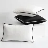 Schwarz -Weiß -Samt -Kissenbezug Hemming Pillowcase Einfacher Kissenkissen von Nordic Style 50x50 Moderne leichte Luxuskissen Abdeckung