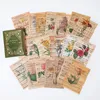 Páginas de livro antigo de 60sheetas artesanato artesanal lixo efêmer letra de flores borboleta diy álbum scrapbooking material de papel pacote de papel