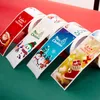 100PCS Merry Christmas Stickers Roll Santa Adhesive Labels, Christmas Roll Pack Sticker for Cards Envelope Gift Boxes Envelope