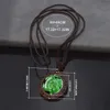 Colliers de pendentif quatre feuilles en verre de trèfle Dôme en bois collier pendentif collier de corde