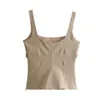 Damestanks Camis Zach Ailsa Spring 2024 Nieuwe product Dames Temperatuur Sexy snacklijn Decoratieve riem vierkante nek Tank Top J240409