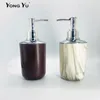 Träkornplastkök tvål dispenser badrum hand sanitizer flaska dusch gel schampo fuktflaskor toalett lotion