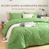 Sydcommerce Green Boho Tufted Comforters Size Size, 3 штуки, набор одеяла, весь сезон вниз альтернативный набор постельных принадлежностей