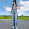 Frauen Jeans hohe Taille Jean Jean Women Hosen Herbst Fashion Blue Tie Dye Straight Pants Street Harajuku 90er Streetwear