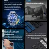 RELISÕES NOVAS Sports Fitness Outdoor Smart Watches Men NFC Wireless Charging Smartwatch Blue Dente Call Pulset 1 1.5 "HD Screen impermeabilizada