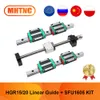 Комплект гидов с ЧПУ 2PCS HGR15 HGR20 Линейные направляющие+4PCS блоки Carriages+Ball Vint SFU1605 с конец обработанной BK/BF12+8 мм муфты