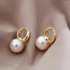 Kolczyki obręcze Silver Color Pearl Studs for Women Gold Zeerbop Minimalistyczne obręcze Wedding Fashion Biżuteria Drop