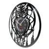 OWL Obra de arte Relógio de parede de recorde de vinil para baby quarto retrô renopused álbum gravar decoração de casa Woodlands Bird Wall Art Clock Watch Watch