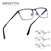 Óculos de sol Frames zenottic 2024 Men Titanium Alloy Glasses Optical Frame Moda Male Praça Eyewear Ultralight Metal NÃO PRECCRIÇÃO