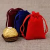 50PCS/Flannel Drawstring Linen Bag Wedding Supplies Party Christmas Gift Packaging Bag and Jewelry Storage Velvet Bag