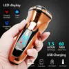 Potężny przewód LCD Electric Electric Shaver 3D pływające mokre suche brodę elektryczną maszynę do golenia dla mężczyzn 240409