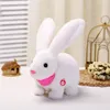 Robot Rabbit Electronic Plush Bunny Sing Songs Music Animal Toys Walk Shake Ears Run Jump Led Pet For Children Birthday Gifts