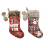 Dog kerstkous Stuffers ornamenten Xmas met bal plaid printbrief snoepcadeauzakje voor woningdecoraties navidad 2024