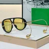 Designer gota de sunClasses 1273s oval feminino designer óculos de sol amarelo lentes de nylon de bio -nylon preto com moldura de metal pendente de metal, marca de menores de óculos de óculos de qualidade