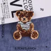 1pcs serviette brodée mignon badge gros ours grand accessoires de vêtements en peluche