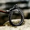 Anello di drago dorato 14k vintage per uomini bicchetta per motociclisti anelli di animale di moda doni di gioielli amuleti di moda