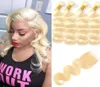 Extensions de cheveux humains malaisiens non transformés de 830 pouces avec fermeture de dentelle 4x4 613 Boundles d'ondes blondes avec fermeture5380867