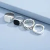 Hip Hop Ring Ring Mens Trendy Punk Style Alloy European and Korean Set Oil Dripping Non Fading Jewelry