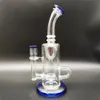 10 Inch Blue Fab Egg Glass Bong Water Pipe Hookah Recycler 14MM