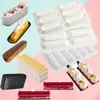 Shenhong Eclair Mold Lightning Puff Silicone Cake Molds Plastic Dessert Pan Cardboard Tray Pastry Baking Tools Bakeware Set