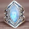 Zhenrong Wish Vintage Moonstone Ring Thai Punk Style exagéré bijoux en gros