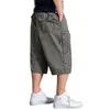 Oversize dikke katoenen shorts mannen vracht korte casual plus maat bijgesneden broek sport tactische baggy broek los 5xl 6xl zomer 240410