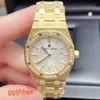 Designer AP Wrist Watch Royal Oak Series Watch Women's Watch 33mm Diametro Quartz Movimento in acciaio Gold Gold Orologio da uomo Luxury 67651ba.1261Ba.01