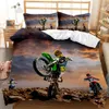 Set di biancheria da letto motociclistica 3D set di copripiumini Queen Size Set Extreme Sports Design per bambini Copertina trapunta per bambini