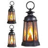 Candle Holders Vintage LED Lanterns Candles Holder Aesthetic Hanging Lantern Wedding Room Decoration Black Household Accessories