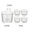 Japanese Sake Pot Glass Yellow wine Whisky Warmer Wine Cup Household Wite Wine Cup Coffee Set Hammer Pattern Glass Gold Border