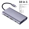 Станции 12 в 1 USB C Hub Dual Monitor Adapter Adapter Laptop Hub USB C до 2 HDMI 4K+VGA+Ethernet+100W PD+4USB+Audio для MacBook Pro OTG