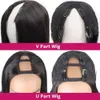 V parrucca Wig Body Wave Human Hair Headband Real Human Hair Wig Herbone a forma di testa a vta