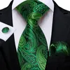 Laço lances de luxo paisley verde floral 8cm seda para homens festas de casamento noivo acessórios de marido lenço de gravata por atacado por atacado