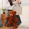 35CM New Lovely Teddy Bear Doll Plush Toy Hug Bear Doll Birthday Gift Bag Pearl Pendant Home Living Room Bedroom