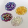 Nuovi 4pc fai -da -te 30mm*40mm AB Resin Oval Flatback Rhinestone Flower Wedding Pulsanti K31