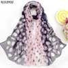 Halsdukar heta mode kvinnor foulard bandana prick halsduk chiffong georgette lång sjal sommar halsduk solskyddsmedel elegant 240410