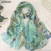 Scarves Green Grass Women Elegant Chiffon Georgette Bandana Scarf Summer Beach Sunscreen Thin Hijab 240410