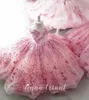 Bling bling bling petites filles robes de concours en dentelle paillettes à manches capes à manches de bal robe de fleur robe de fille pour les enfants de mariage anniversaire formel part7095115