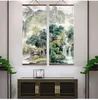 Toile paysage de style traditionnel chinois Four saisons pour le salon Affiche d'art mural peintures de parchemin de bois massif décor