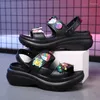 Sıradan Ayakkabı 2024 Yaz Kadın Sandalet Kore Kama Platformu Yüksek Topuklu Bayanlar Açık Plaj Peep Toe Sandalias de Mujer