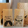 Sac Kraft Cat, Sac de buffet de fête de mariage pour le mariage, sac de pain à biscuits à bonbons pour biscuits Snack Baking Package Sac 10pcs / lot