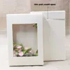 30st White Kraft Paper Presentlåda med PVC Window Diy Handmade Christmas Party Wedding Candy Muffin Favors Packing Decoration