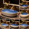 Lavelli da bagno in ceramica europea antichi intagliatura da tavolo da tavolo da bagno a faccia singola lavandino lavandino per lavatura di lavandini per balcone