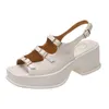 Trendy Roman Sandals Platform Wedges Womens Spring Summer Thick Sole Heel Open Toe Casual Buckle High Flip Flop Sandles Heels 240228