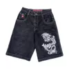 Y2K American High Street Men shorts mönster tryck retro hiphop hiphop män och kvinnor denim shorts män shorts 240329