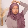 Etniska kläder muslimska tvärbindningsströja omedelbar hijab bra söm stretchy halsduk mjuk turban vanlig pannband wraps foulard